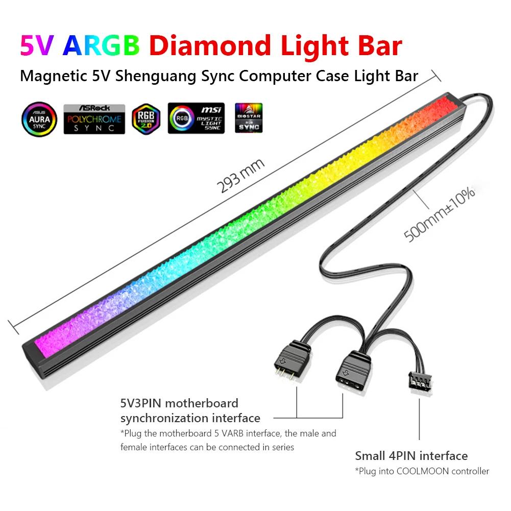 ARGB LED Ʈ Ʈ PC ǻ ̽ ,  4  ̾Ƹ ׳ƽ, äο , DIY  , 30cm, 5V, 3 